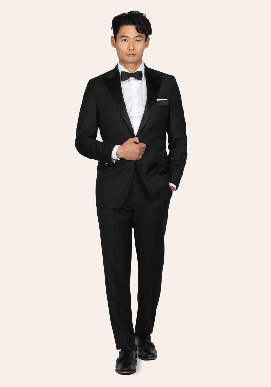 cat suiting collection Black Twill Tuxedo Suit Cavani