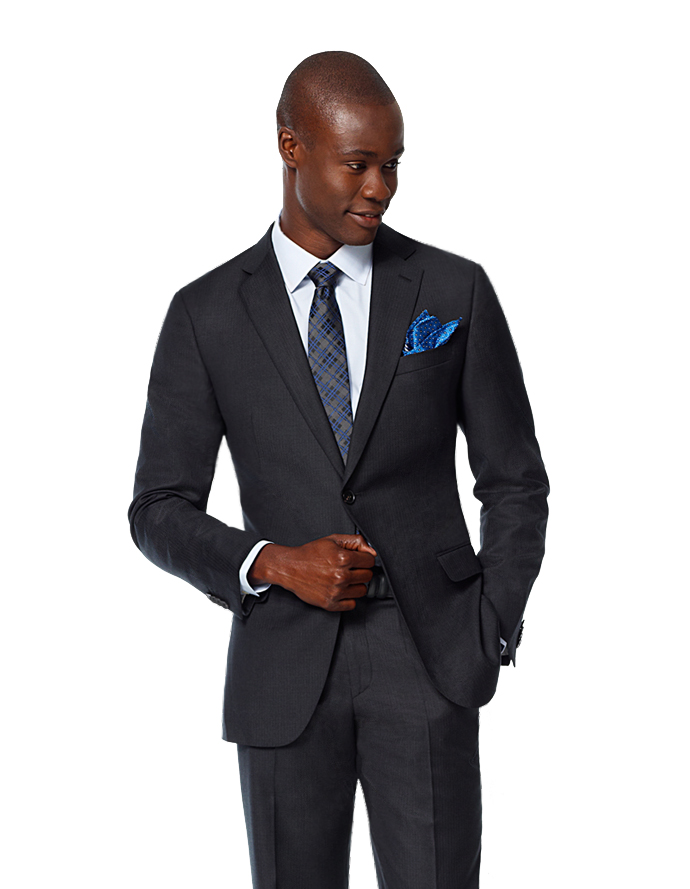 Charcoal Herringbone Suit - Mens Suits | Black Lapel