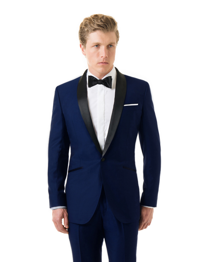 Royal Blue Tuxedo - Custom Made Tuxedos | Black Lapel