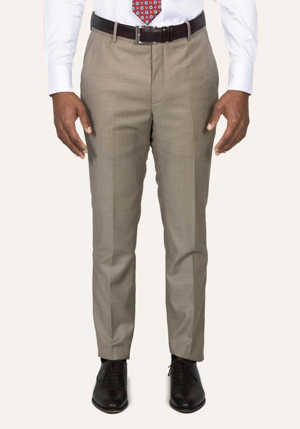 Ermenegildo Zegna Trofeo Wool Twill Dress Pants Light Brown, $695 | Neiman  Marcus | Lookastic