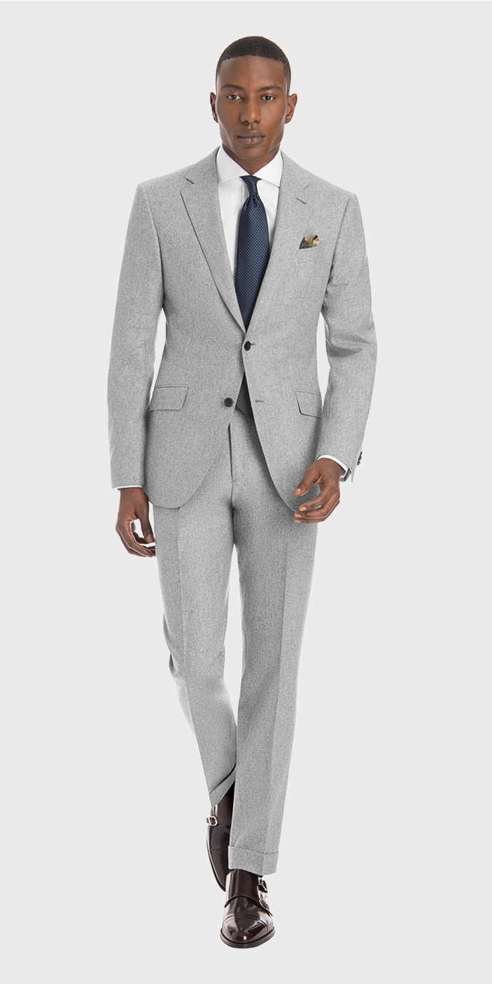 Ash Gray Flannel Suit - Mens Suits | Black Lapel