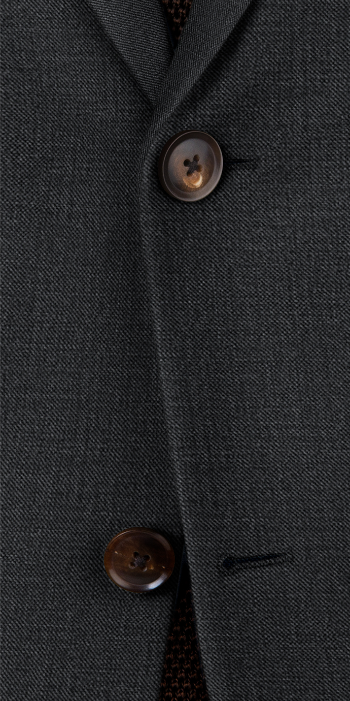 Charcoal Sharkskin Suit | Black Lapel