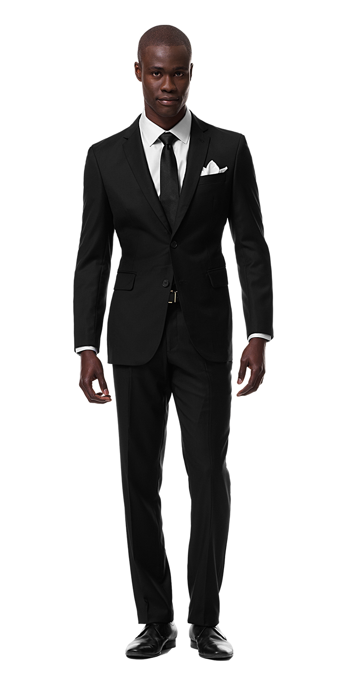 black on black suits for men