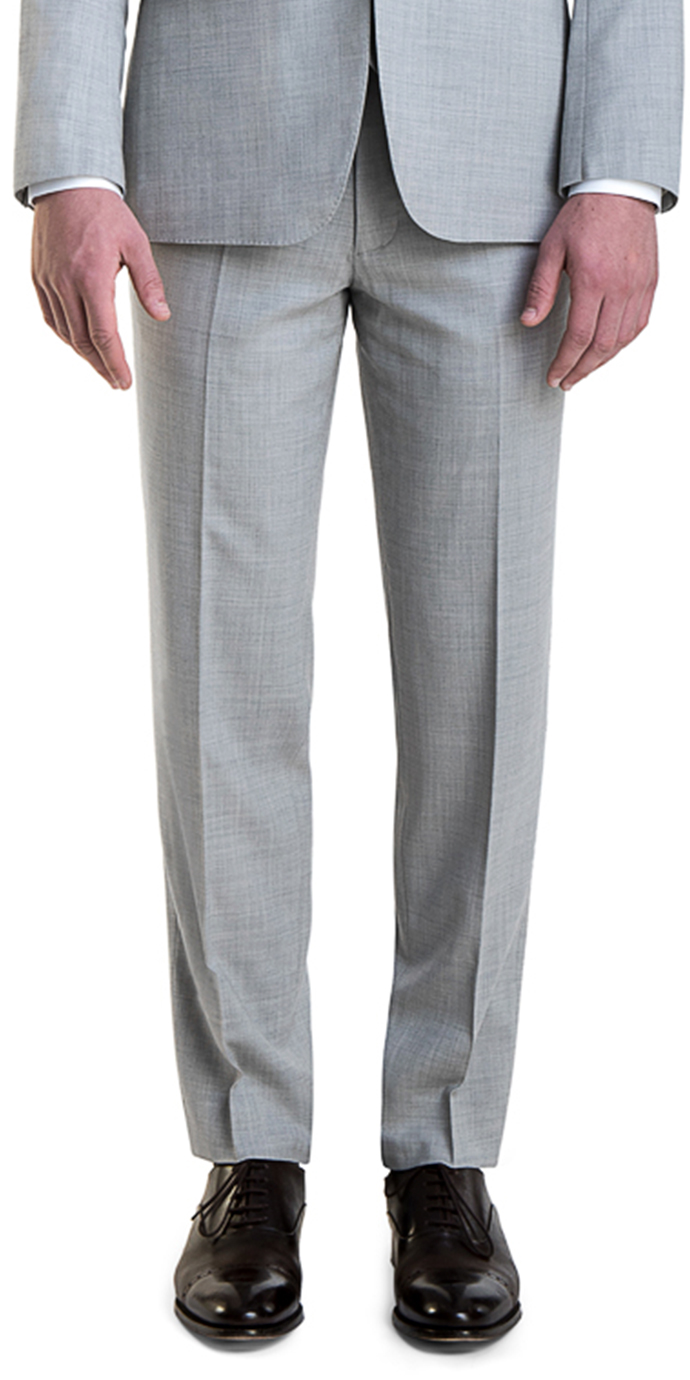 Men's Light Grey Twill Slim Fit Suit Trousers | Hawes & Curtis