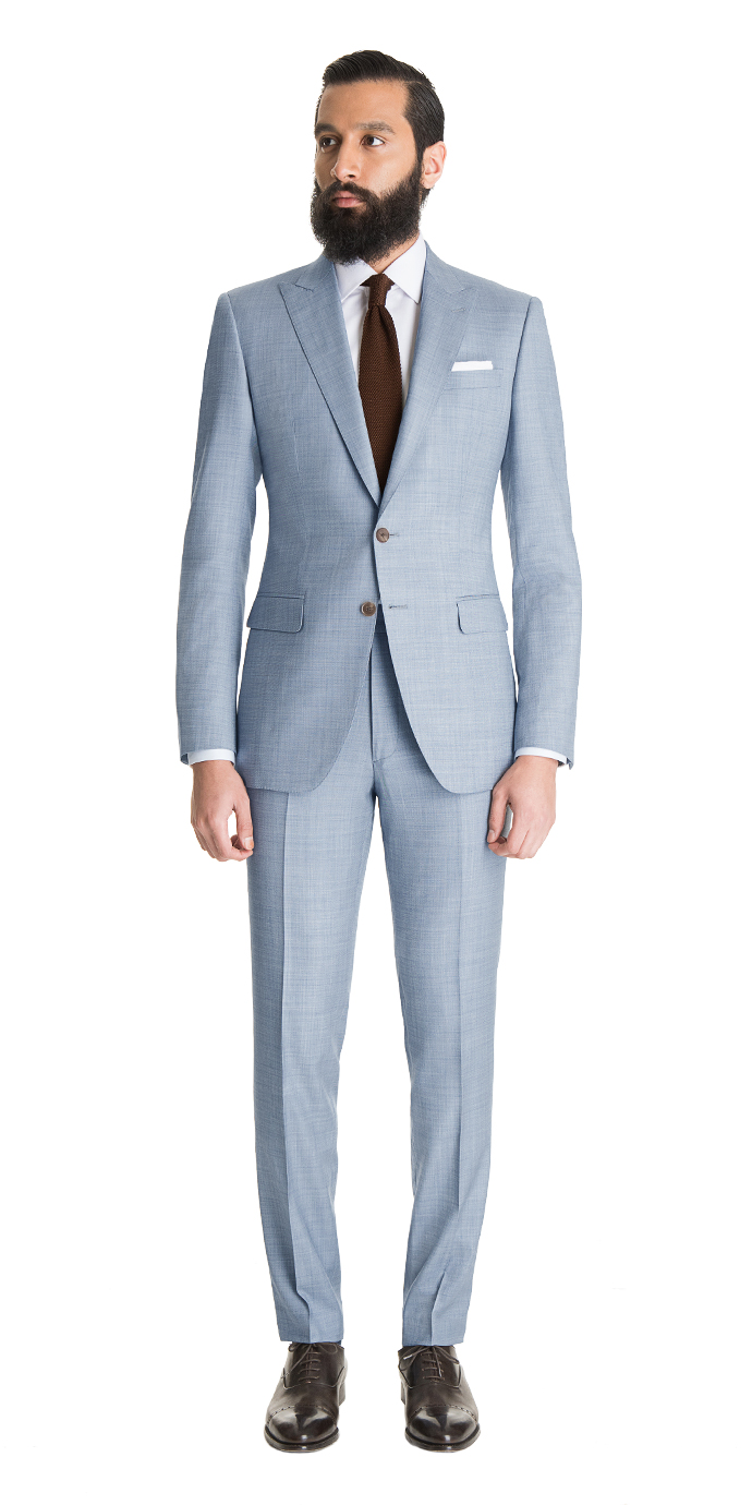 Light Blue Sharkskin Suit - Mens Suits | Black Lapel