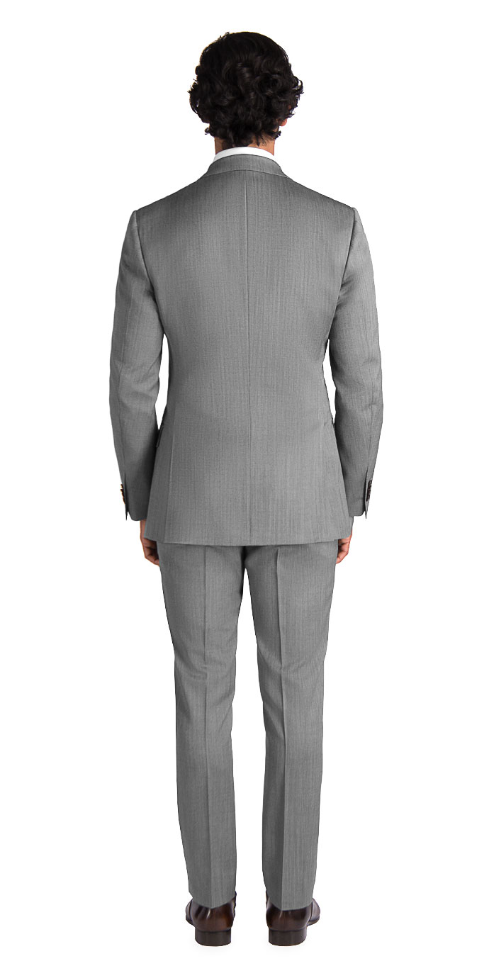Light Gray Herringbone Suit - Mens Suits | Black Lapel
