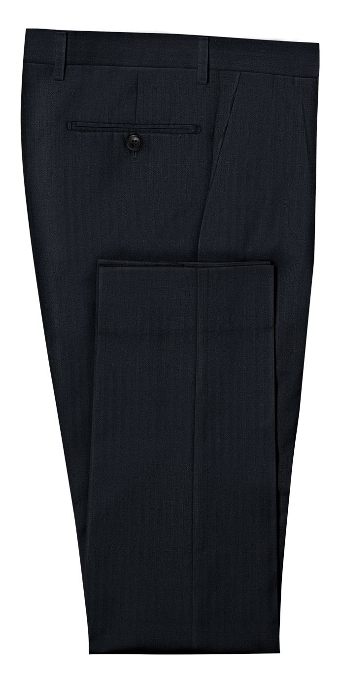 Navy Blue Herringbone Suit| Black Lapel | Black Lapel