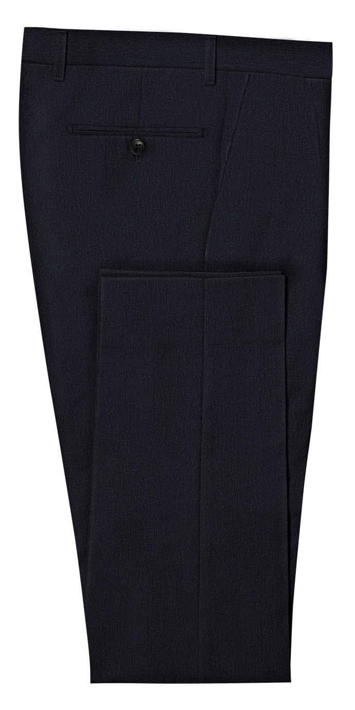 Navy Linen Suit | Black Lapel